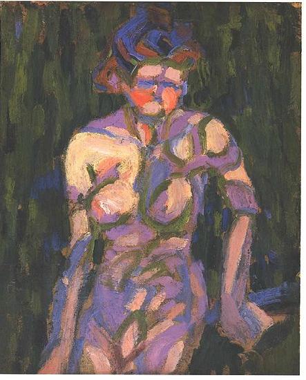 Ernst Ludwig Kirchner Female nude with shadow of a twig oil painting image